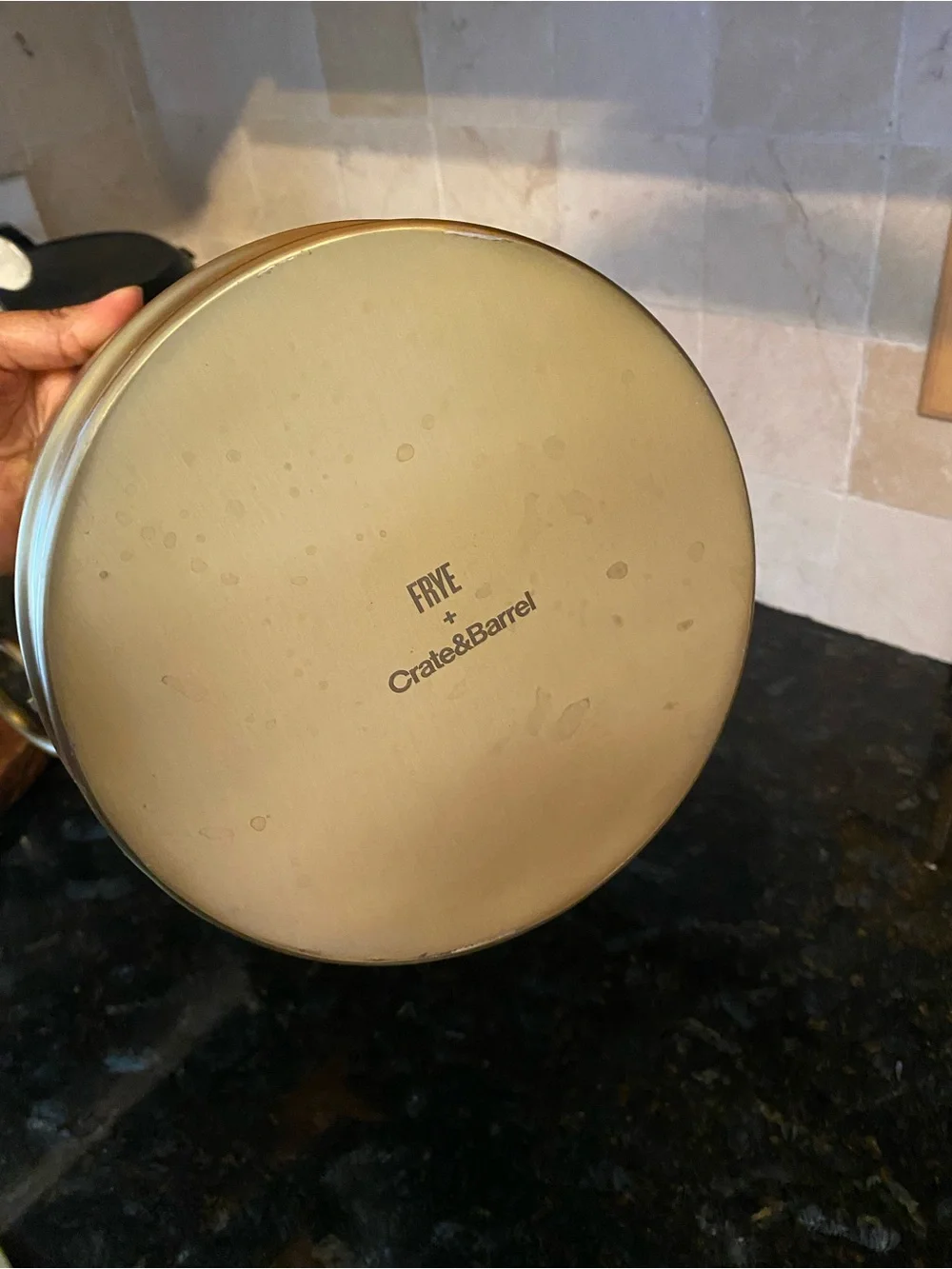 Crate and Barrel X Fryed Gold Ice Bucket and Tongs EUC